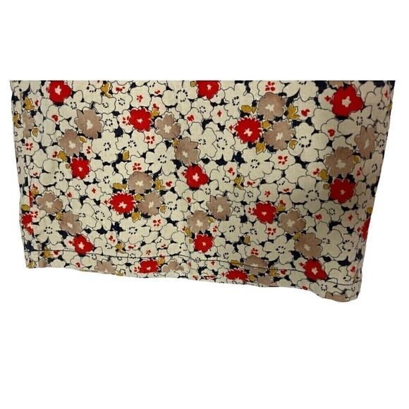 LOFT Mini Cotton Skirt Beige & Red Ditsy Floral, red and tan size 8 - Picture 14 of 14